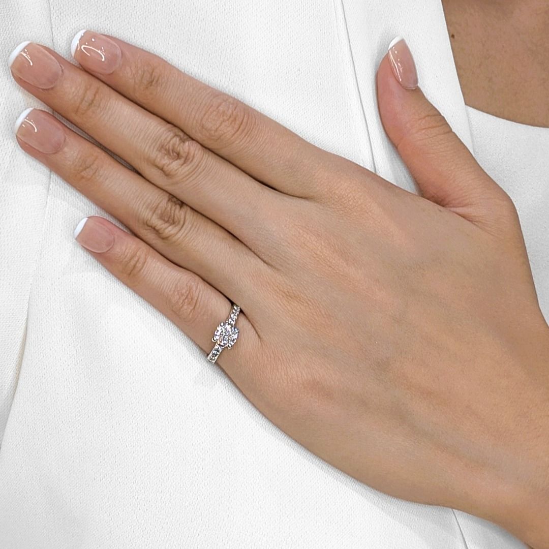 GIA-Certified 1.22ct Diamond Ring in 18K White Gold