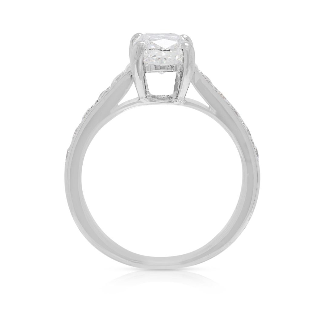 GIA-Certified 1.22ct Diamond Ring in 18K White Gold
