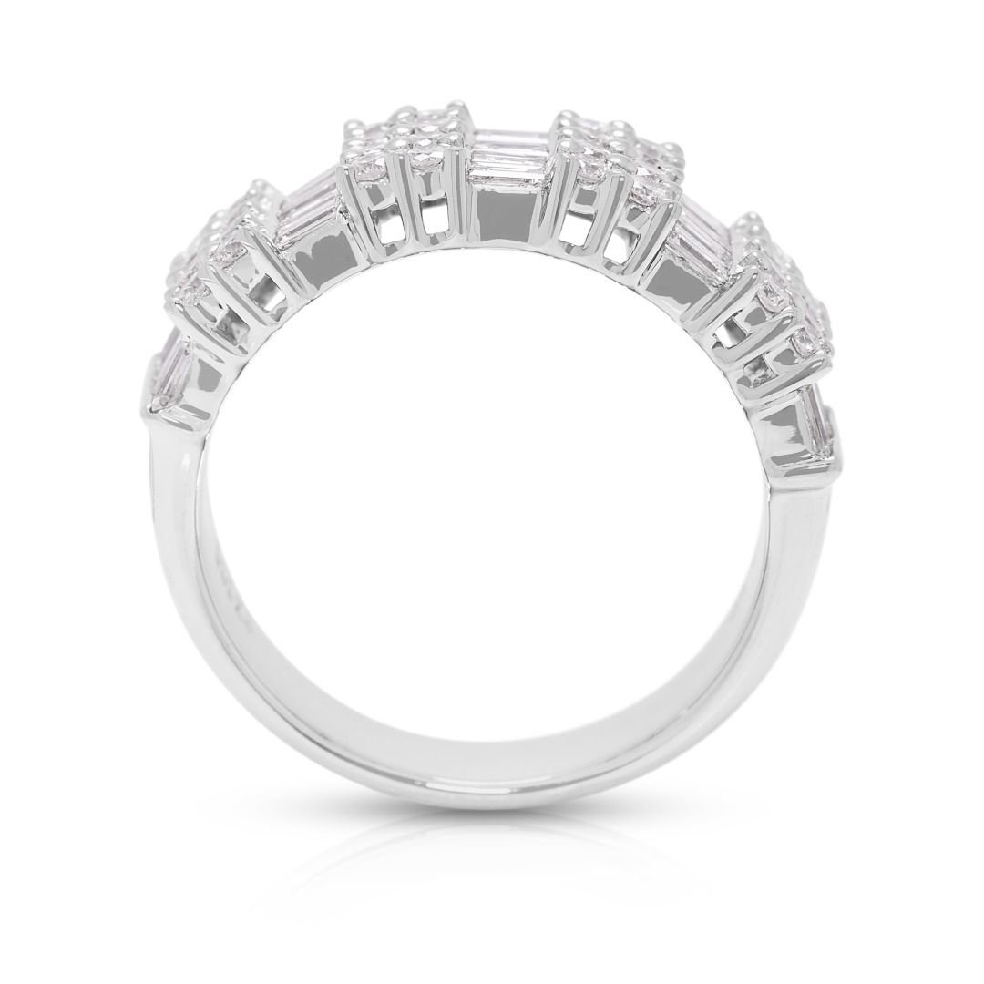 Glam 1.38ct Diamond Band Ring in 18K White Gold