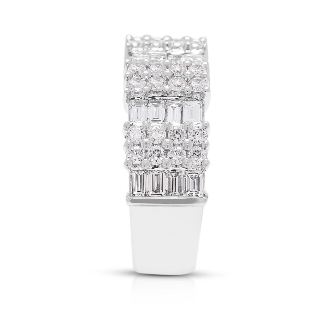 Glam 1.38ct Diamond Band Ring in 18K White Gold