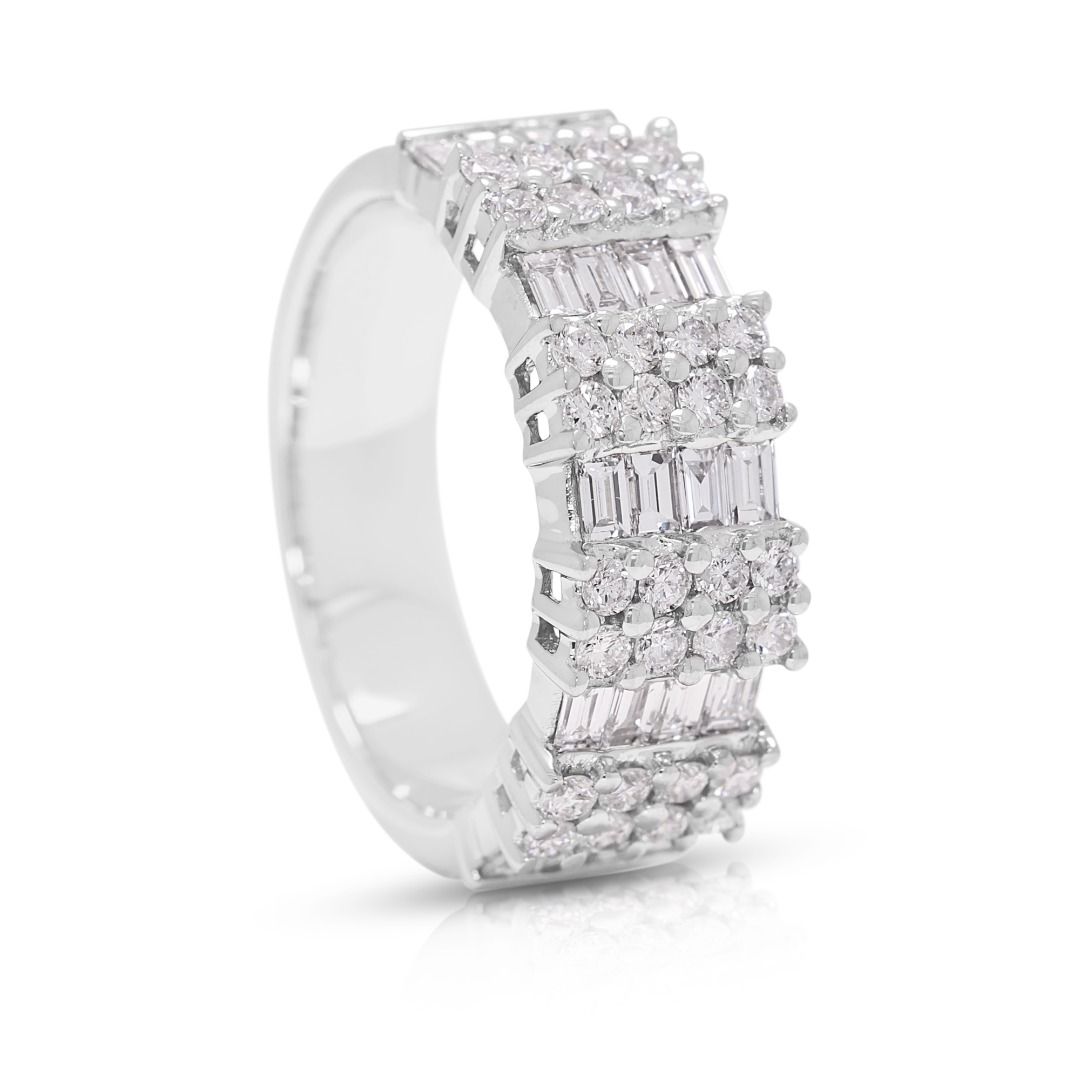 Glam 1.38ct Diamond Band Ring in 18K White Gold