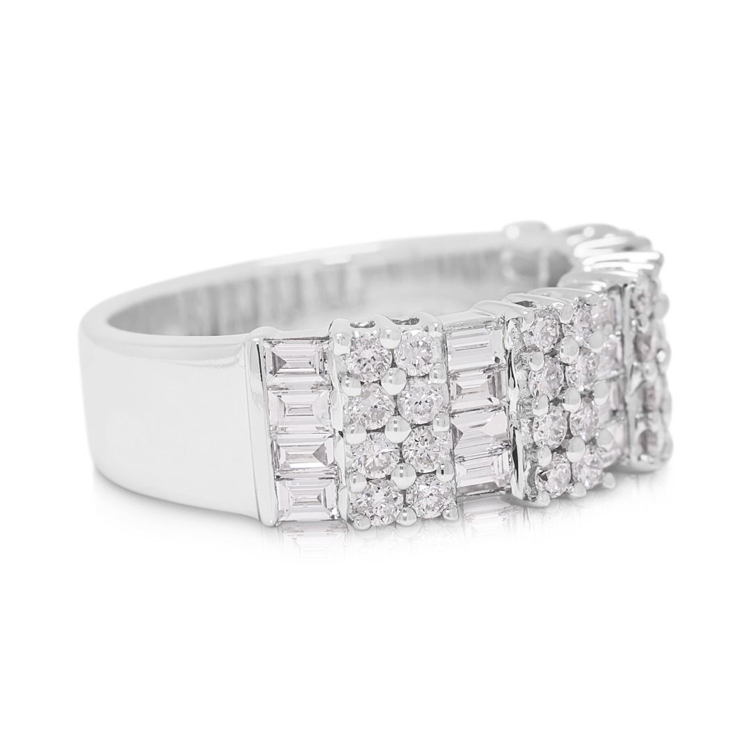 Glam 1.38ct Diamond Band Ring in 18K White Gold