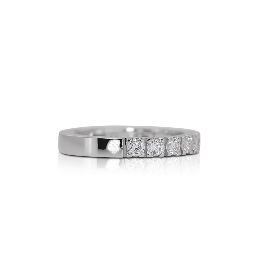 Glamorous 0.58ct Diamonds Half Eternity Ring in Platinum - AIG Certified
