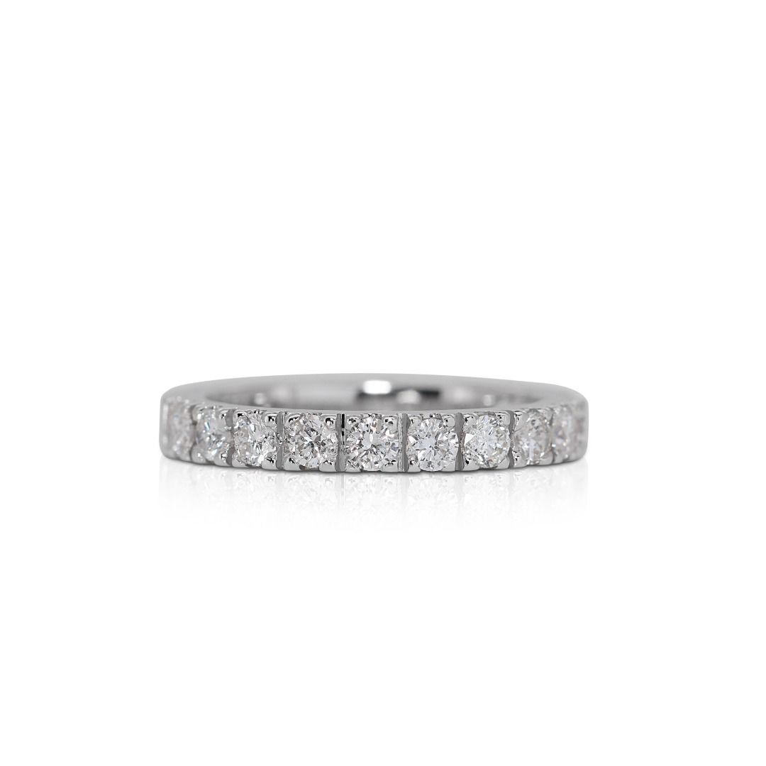 Glamorous 0.58ct Diamonds Half Eternity Ring in Platinum - AIG Certified