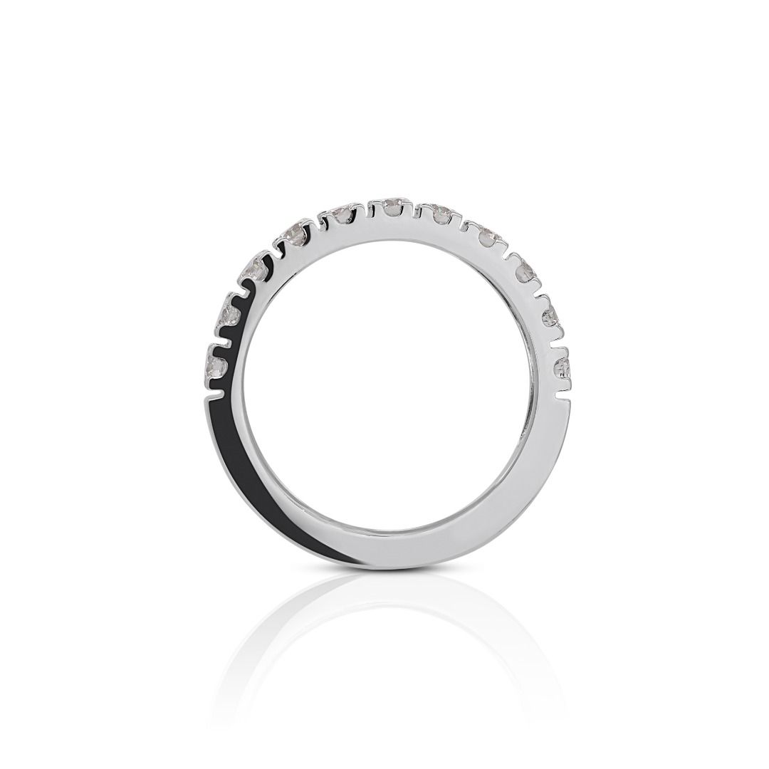 Glamorous 0.58ct Diamonds Half Eternity Ring in Platinum - AIG Certified