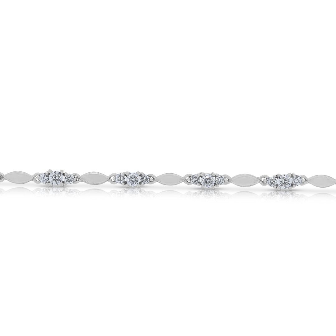 Glamorous 1.43ct Diamond Soo Kee Link Bracelet in 18K White Gold