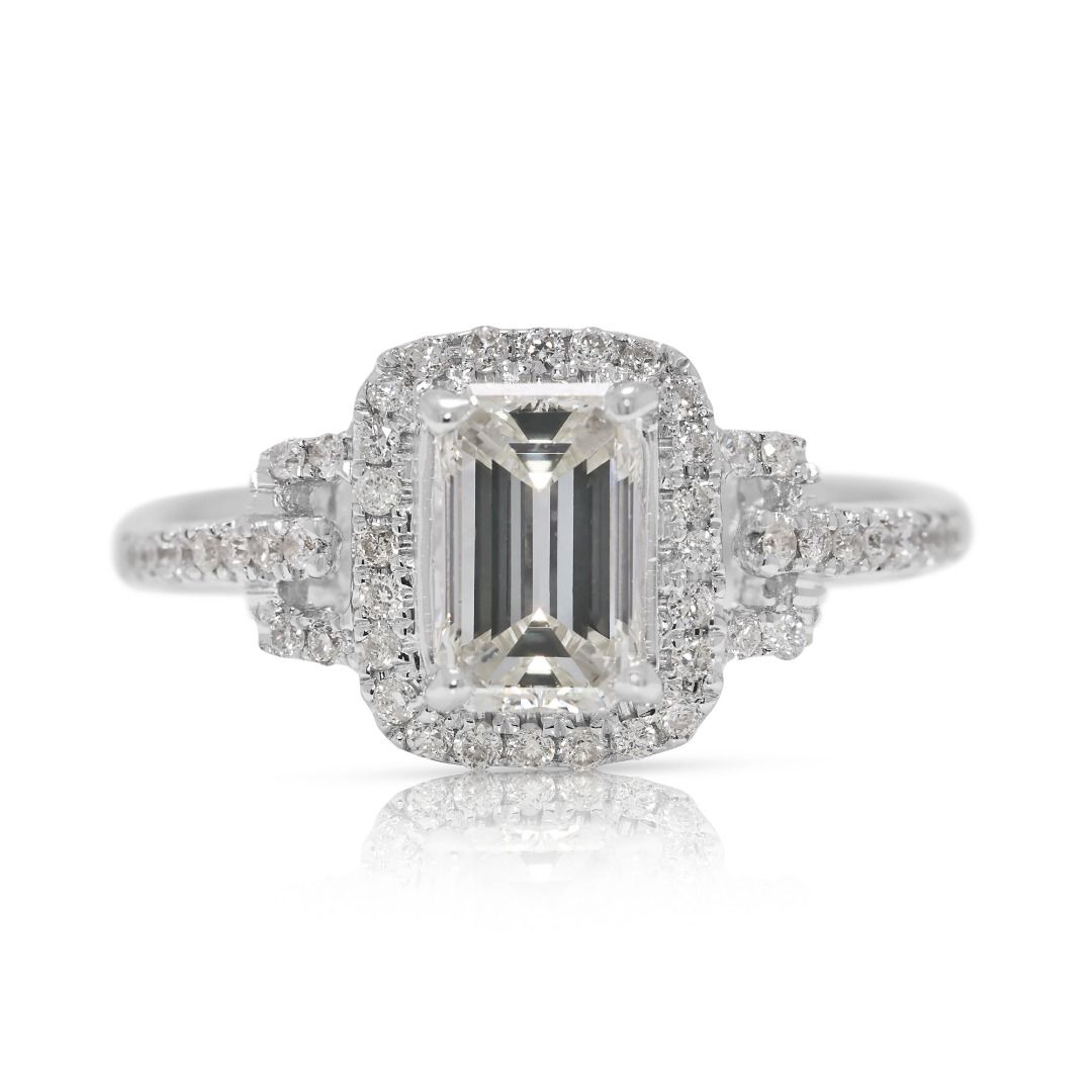 Glowing 1.03ct Diamond Ring in 18K White Gold