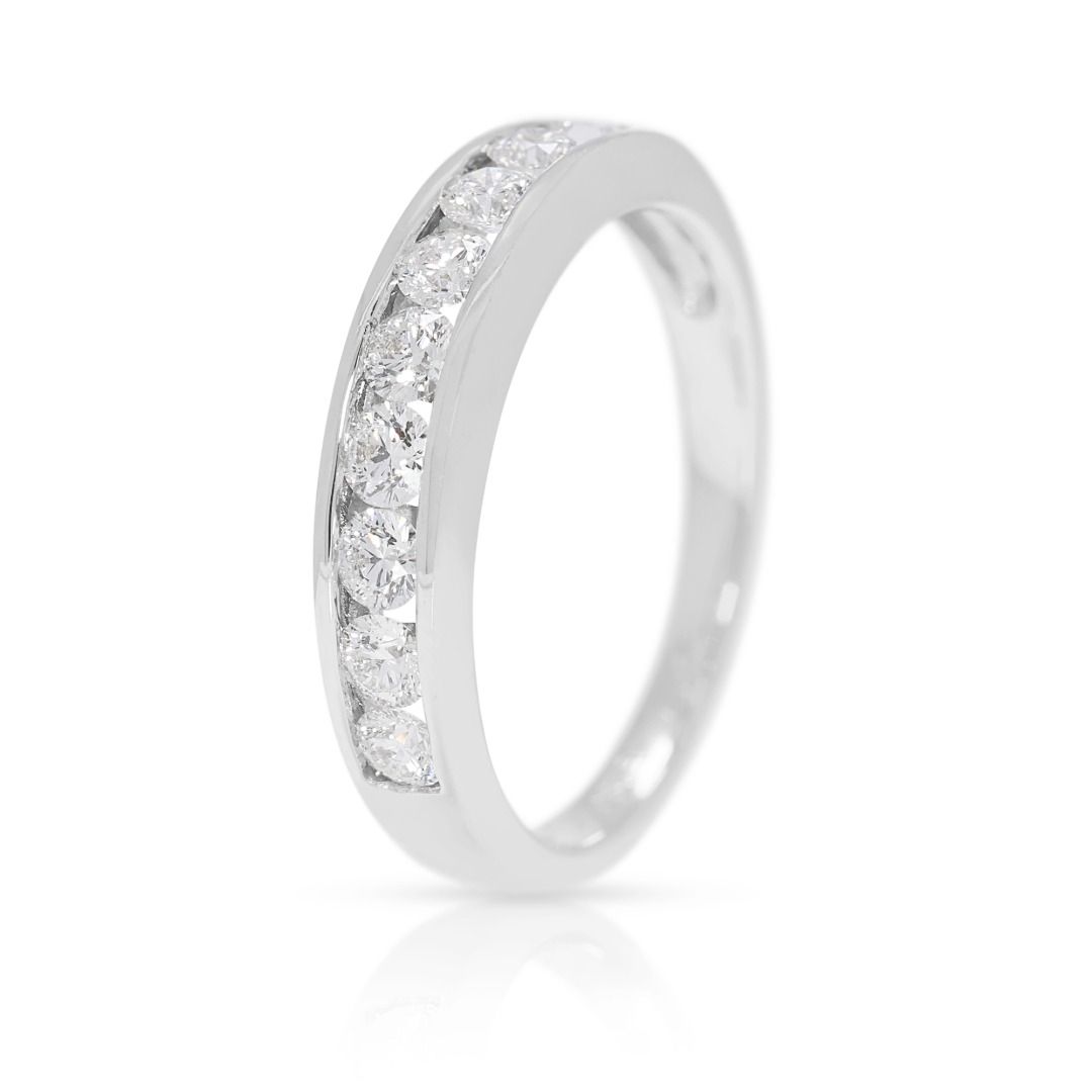 Gold Heart Celestial 0.28ct Natural Diamond Half-Eternity Ring in 18K White Gold