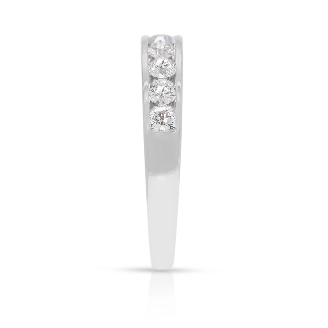 Gold Heart Celestial 0.28ct Natural Diamond Half-Eternity Ring in 18K White Gold