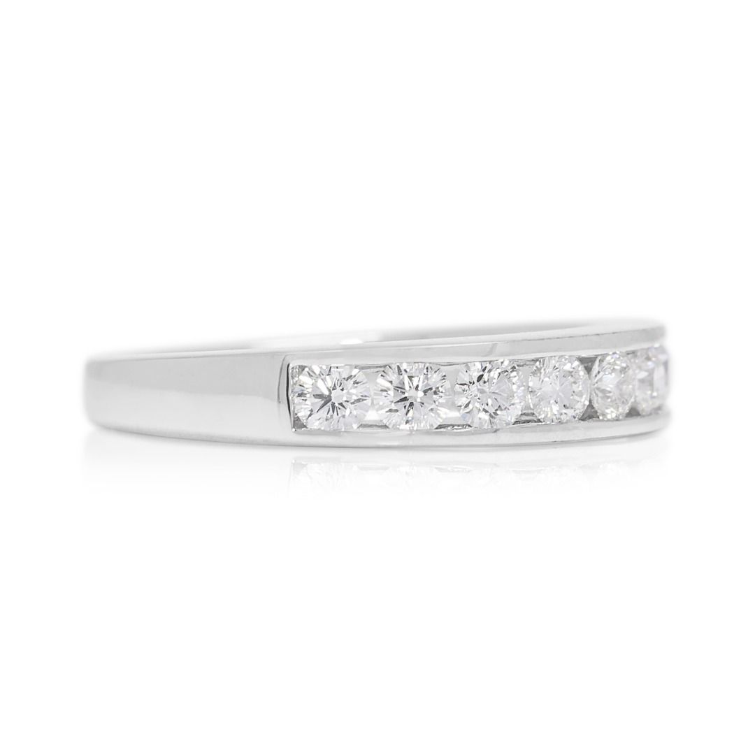 Gold Heart Celestial 0.28ct Natural Diamond Half-Eternity Ring in 18K White Gold