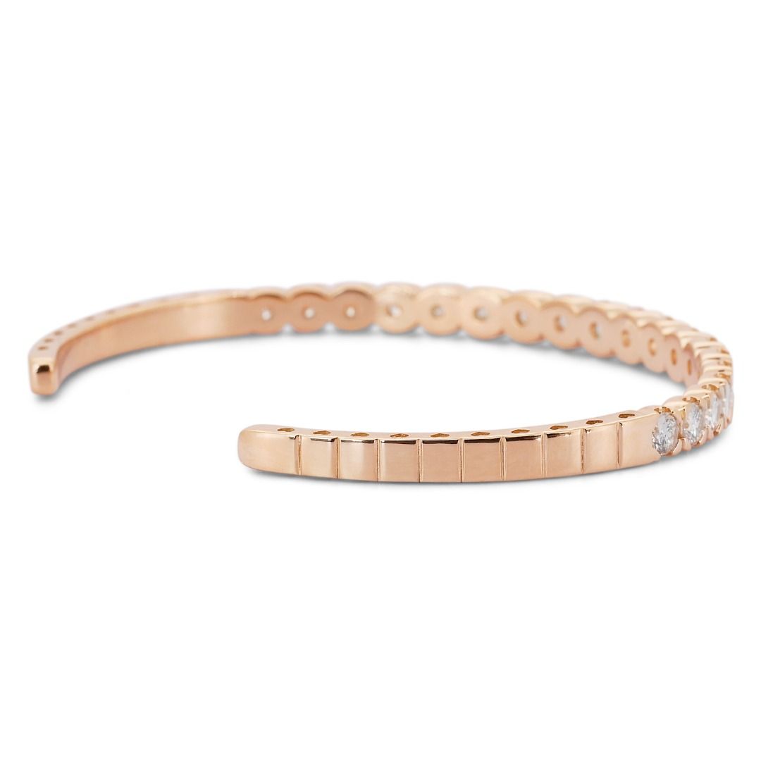 Gorgeous 4.30ct Round Brilliant Open Diamond Bangle - IGI Certificate