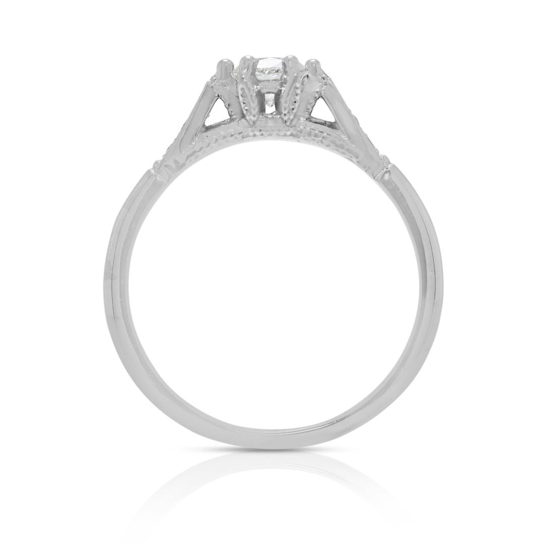 Gorgeous Solitaire Ring in 14k White Gold