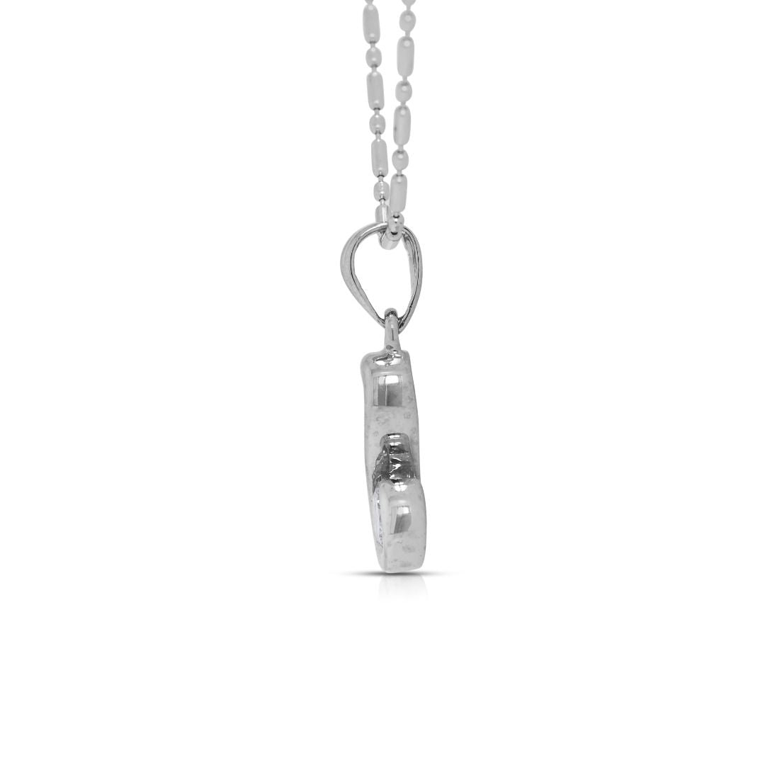 Graceful 0.2ct Natural Diamond 18K White Gold Necklace