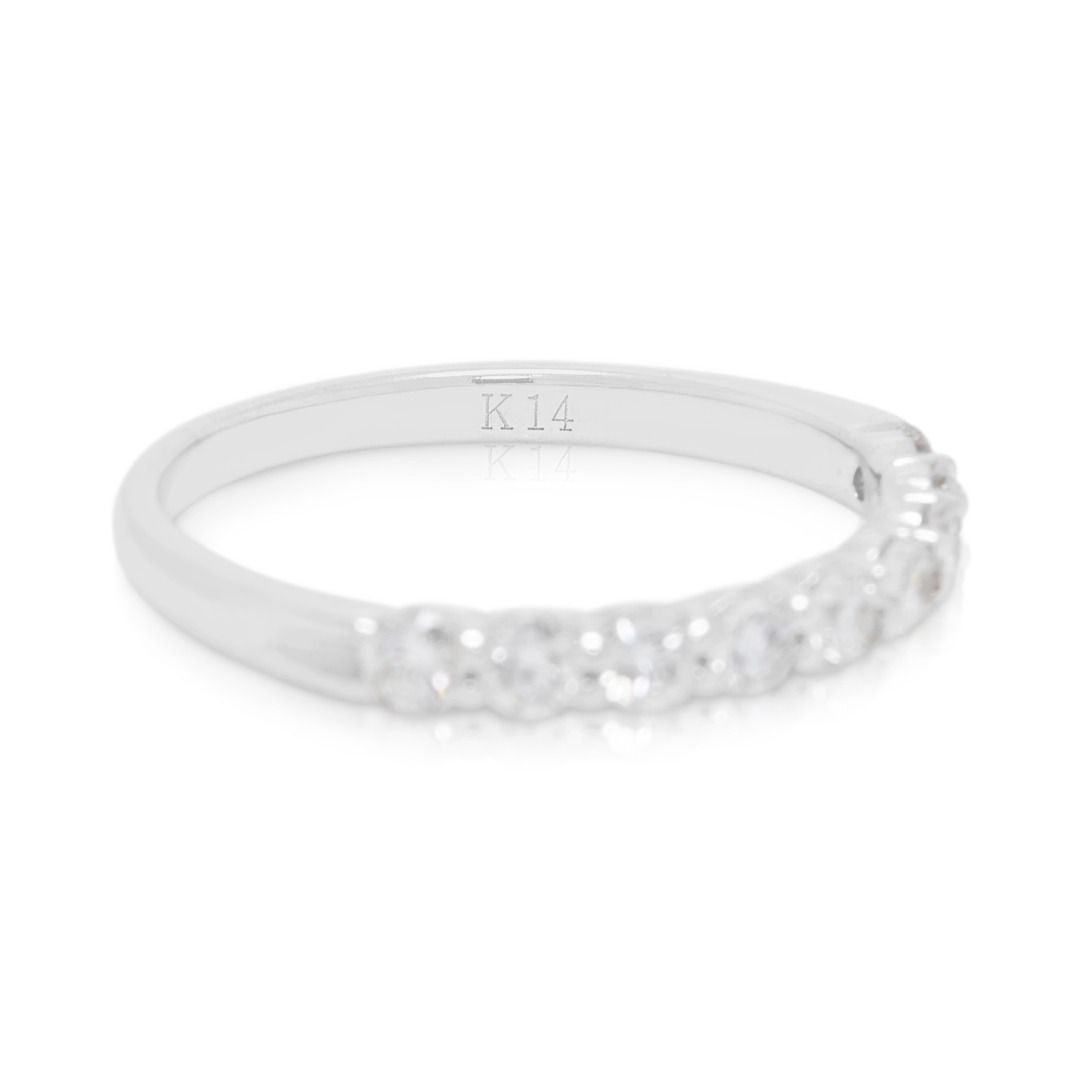 Graceful 0.36ct Diamond Half-Eternity Ring in 14K White Gold