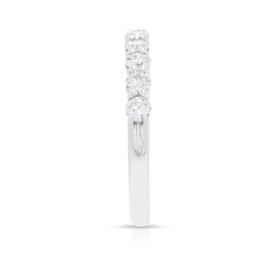 Graceful 0.36ct Diamond Half-Eternity Ring in 14K White Gold