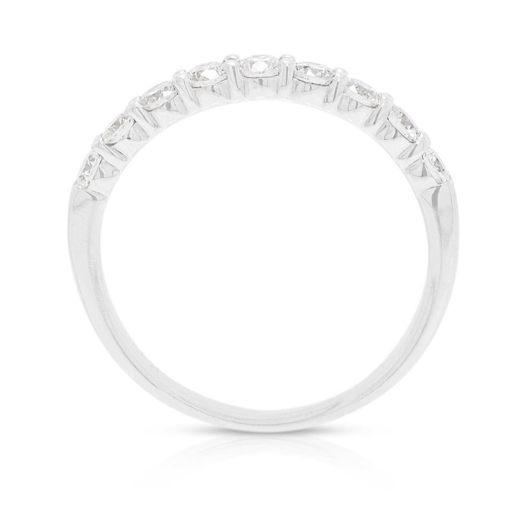Graceful 0.36ct Diamond Half-Eternity Ring in 14K White Gold