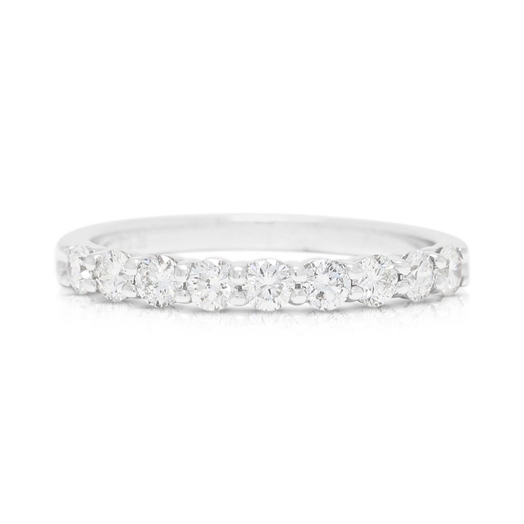 Graceful 0.36ct Diamond Half-Eternity Ring in 14K White Gold