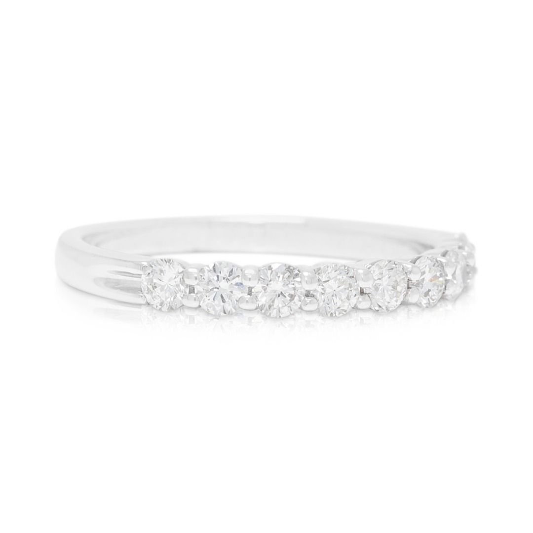 Graceful 0.36ct Diamond Half-Eternity Ring in 14K White Gold