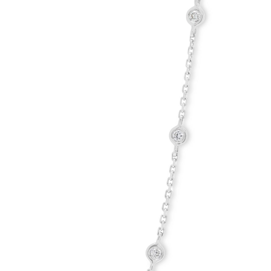 Graceful 0.63ct Round Diamonds Necklace in 18K White Gold