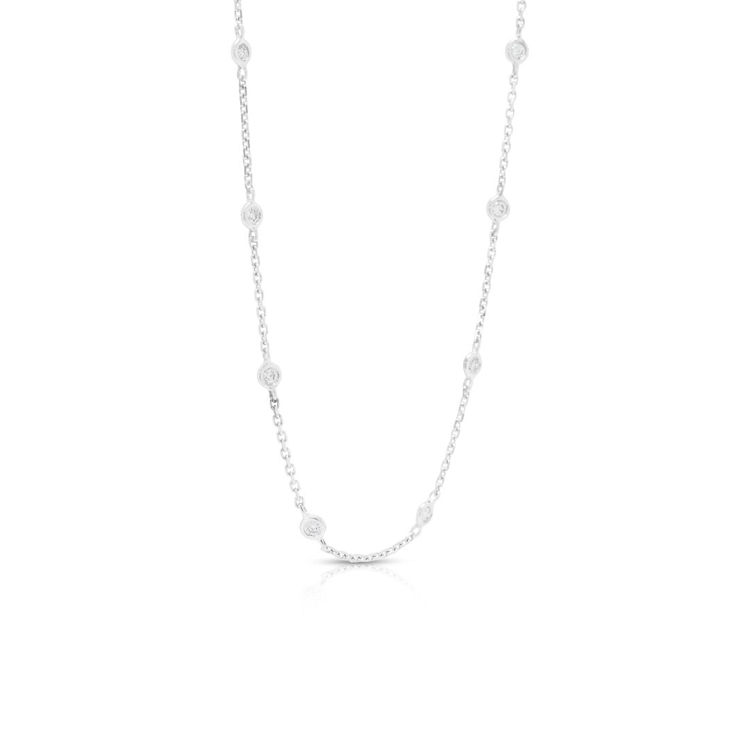Graceful 0.63ct Round Diamonds Necklace in 18K White Gold