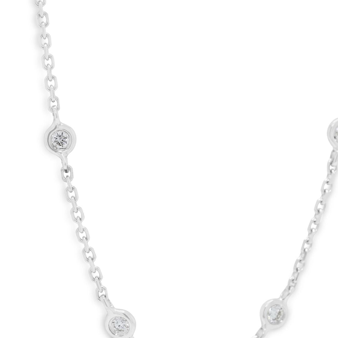 Graceful 0.63ct Round Diamonds Necklace in 18K White Gold