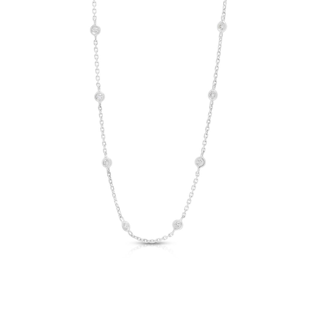 Graceful 0.63ct Round Diamonds Necklace in 18K White Gold
