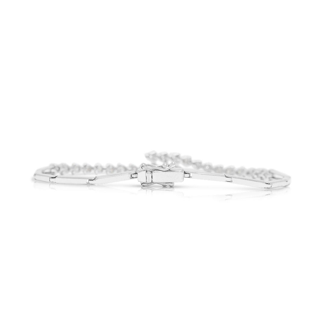 Anmutiges Armband mit 0,72 Karat natürlichen Diamanten im Brillantschliff in 18K Weißgold
