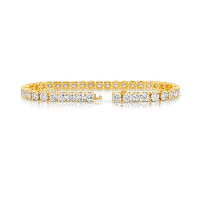 Graceful 13.36ct Diamonds Tennis Bracelet in 18k Yellow Gold - IGI Certified