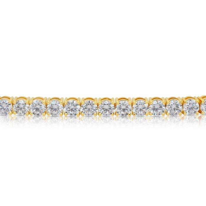 Graceful 13.36ct Diamonds Tennis Bracelet in 18k Yellow Gold - IGI Certified