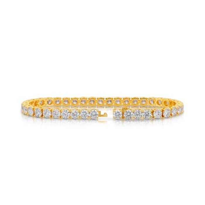 Graceful 13.36ct Diamonds Tennis Bracelet in 18k Yellow Gold - IGI Certified