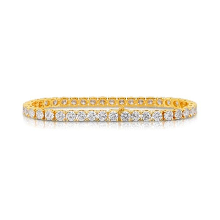 Graceful 13.36ct Diamonds Tennis Bracelet in 18k Yellow Gold - IGI Certified