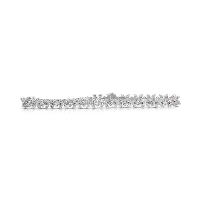 Graceful 4.44ct Diamonds Bracelet in 18k White Gold - IGI Certified
