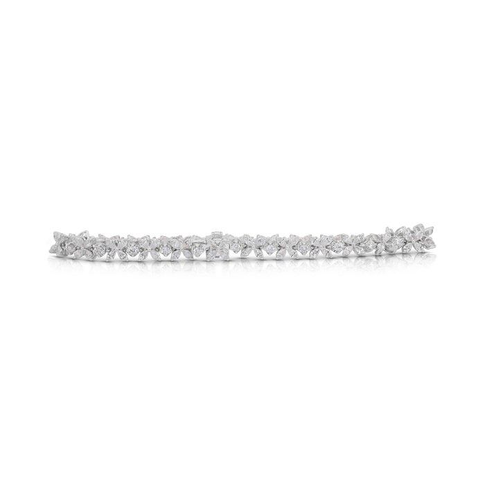 Graceful 4.44ct Diamonds Bracelet in 18k White Gold - IGI Certified