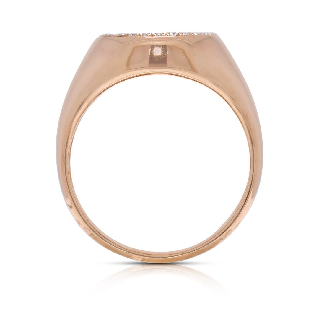 Historic Ancient Greek Lion Coin & 0.13ct Natural Diamond Ring in 18K Yellow Gold