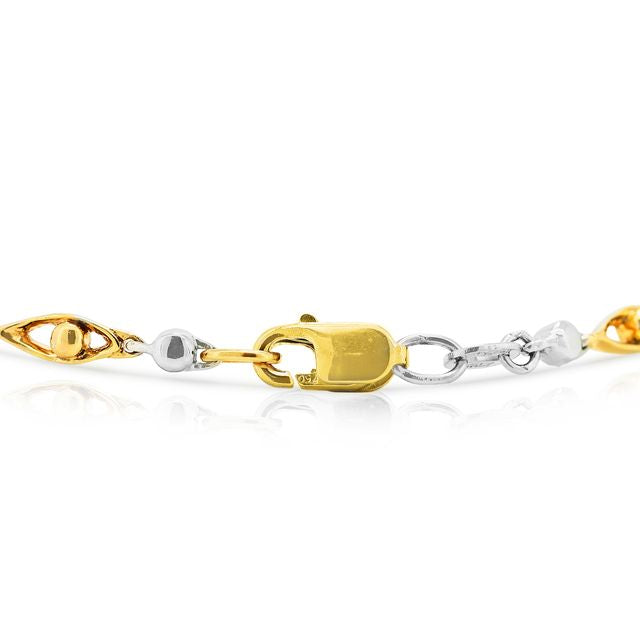 Exquisite 0.68ct Natural Diamond Bracelet in 18K Two-Toned Gold (New)