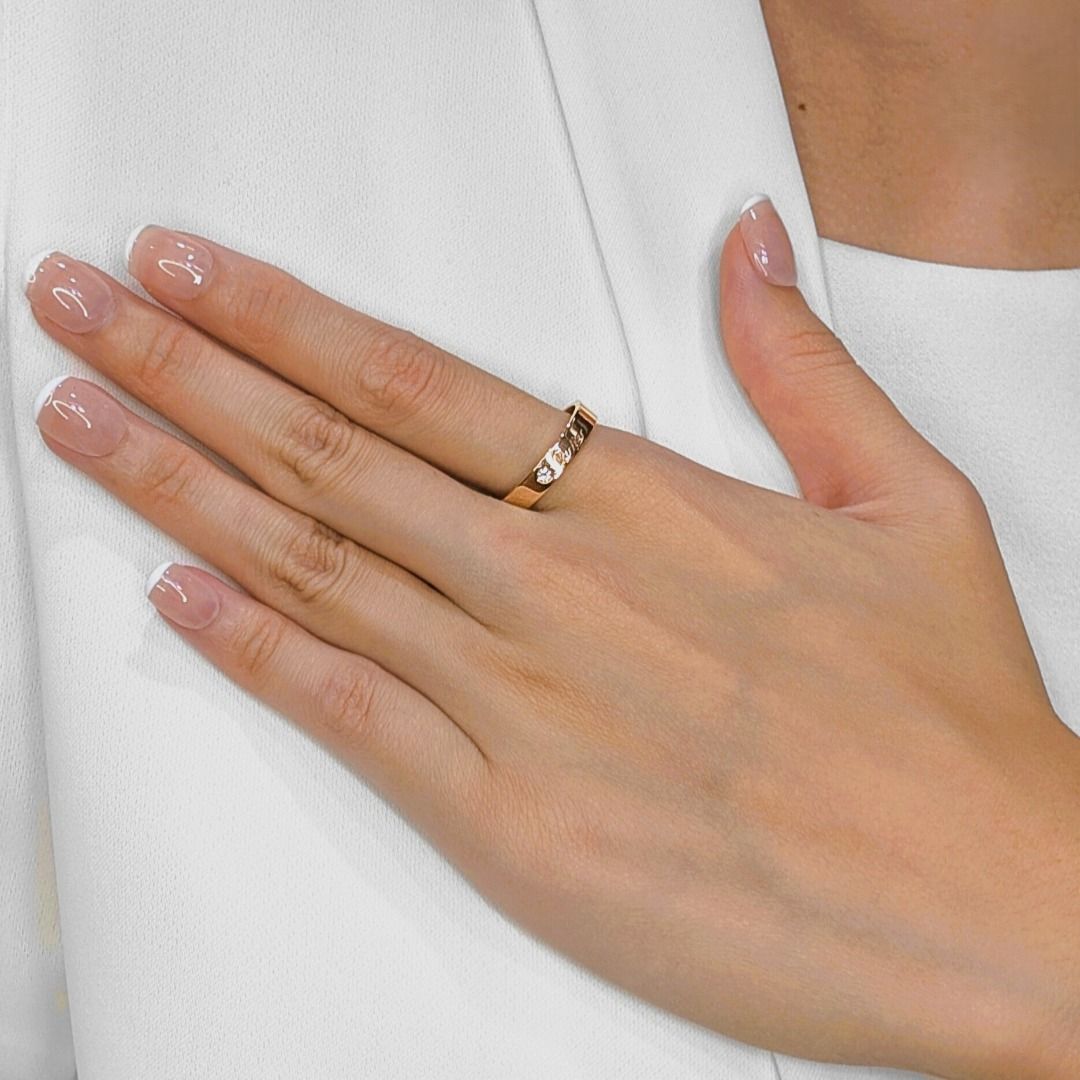 Iconic 0.03ct Natural Diamond Cartier 18K Rose Gold Band Ring