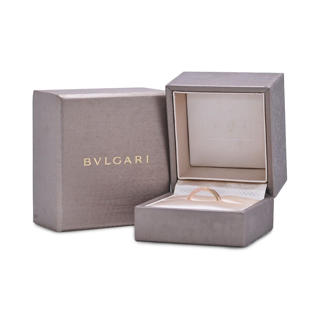 Iconic 0.04ct Diamond Bvlgari Ring in 18K Rose Gold (Full Set) - Certified