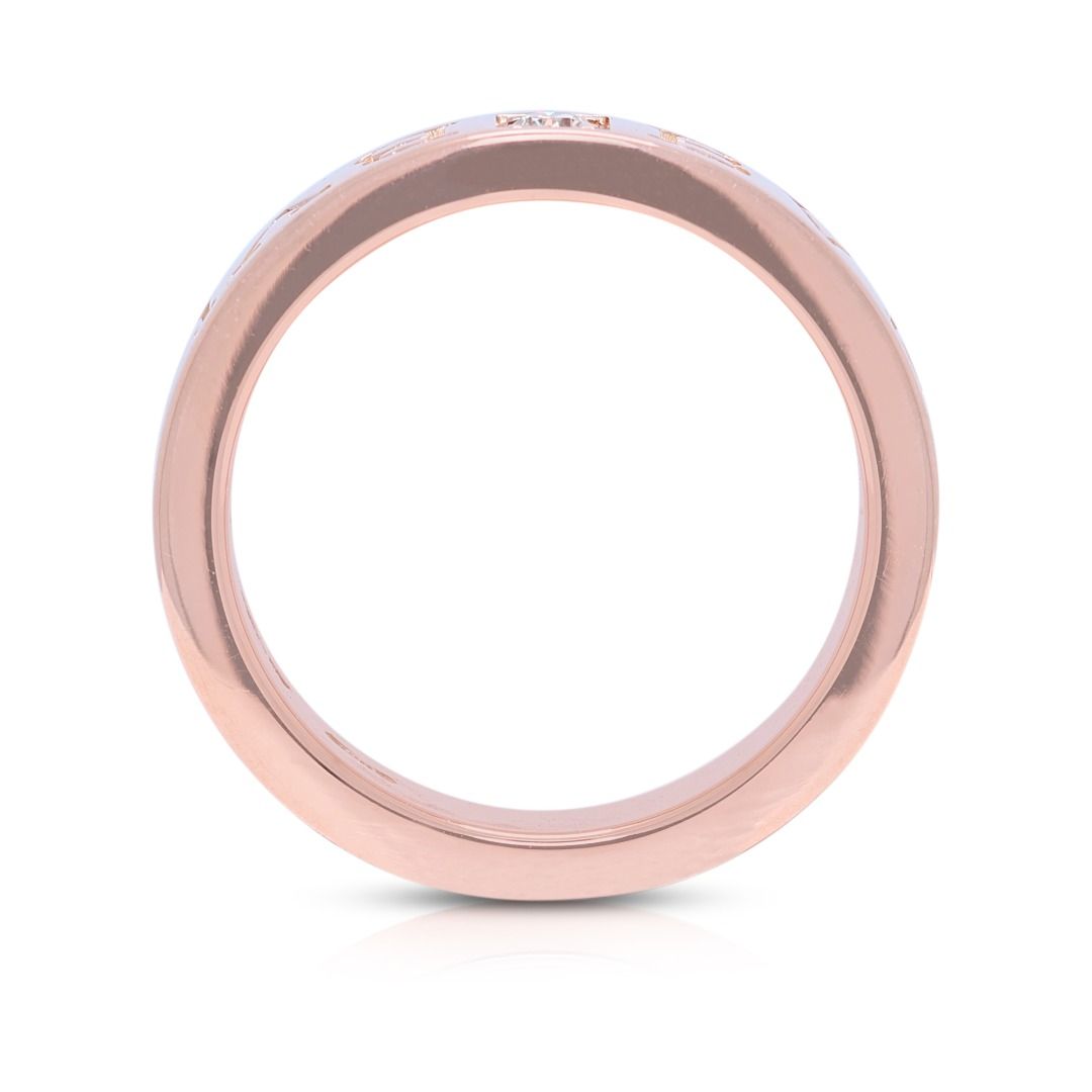 Iconic 0.04ct Diamond Bvlgari Ring in 18K Rose Gold (Full Set) - Certified