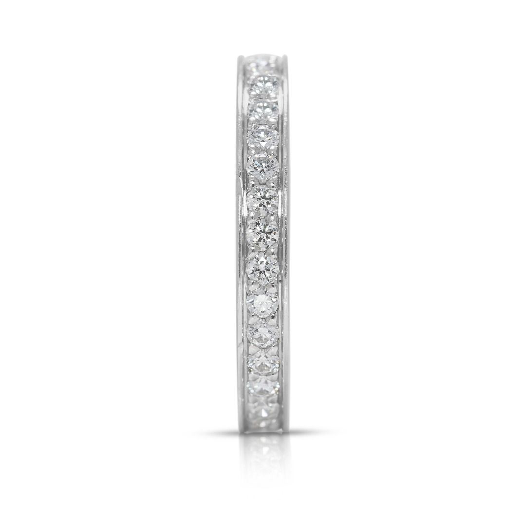 Iconic 0.36ct Natural Diamond Eternity 18K White Gold Ring by Cartier