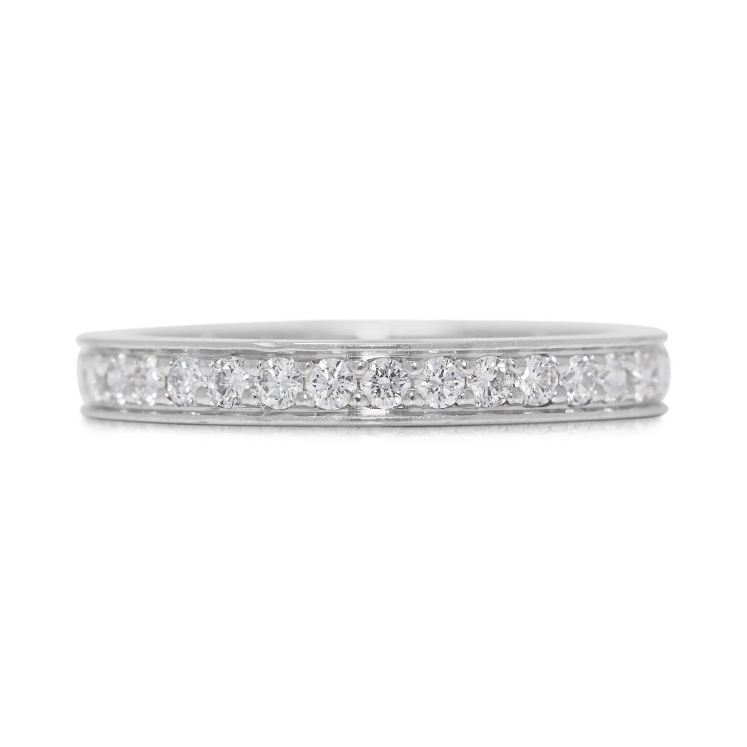 Iconic 0.36ct Natural Diamond Eternity 18K White Gold Ring by Cartier