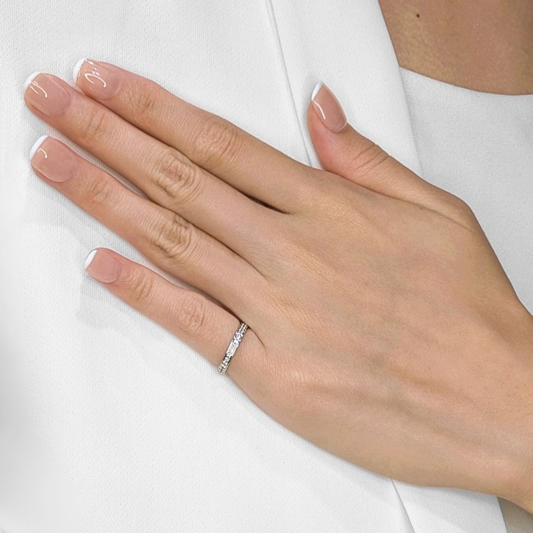 Iconic 0.36ct Natural Diamond Eternity 18K White Gold Ring by Cartier