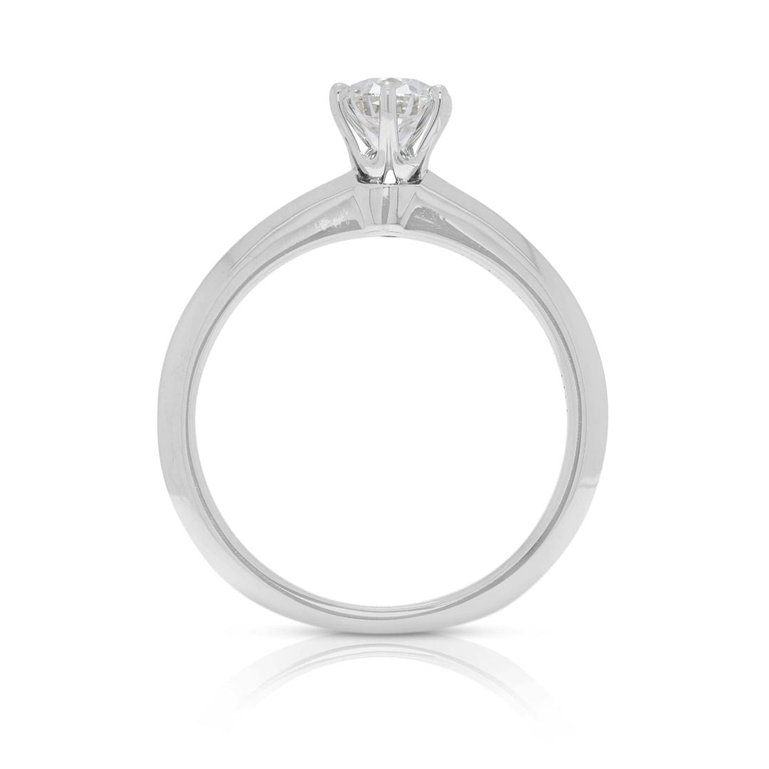 Iconic 0.41ct Tiffany & Co. Natural Diamond Platinum Solitaire Ring with Certificate