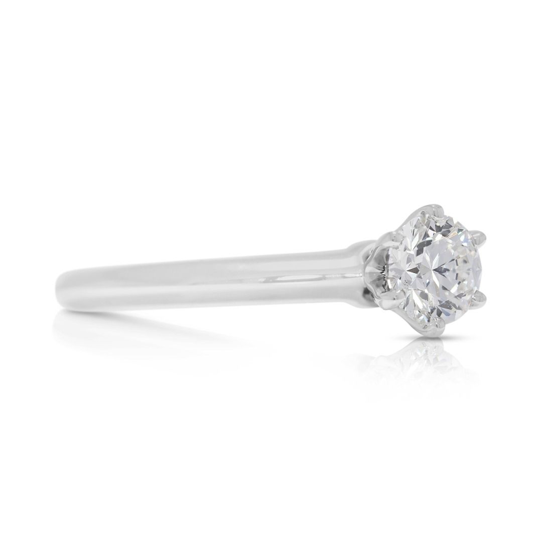 Iconic 0.41ct Tiffany & Co. Natural Diamond Platinum Solitaire Ring with Certificate