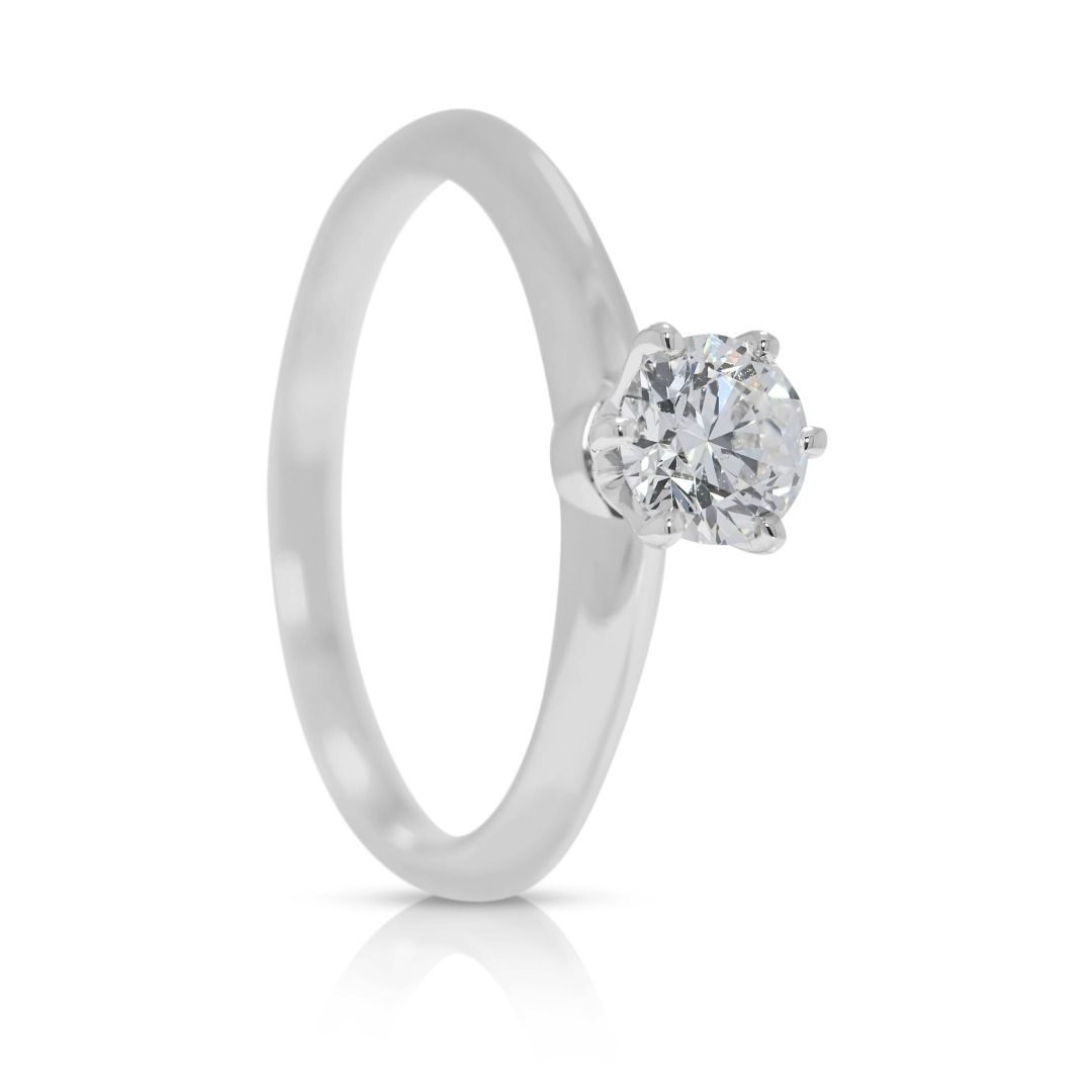 Iconic 0.41ct Tiffany & Co. Natural Diamond Platinum Solitaire Ring with Certificate