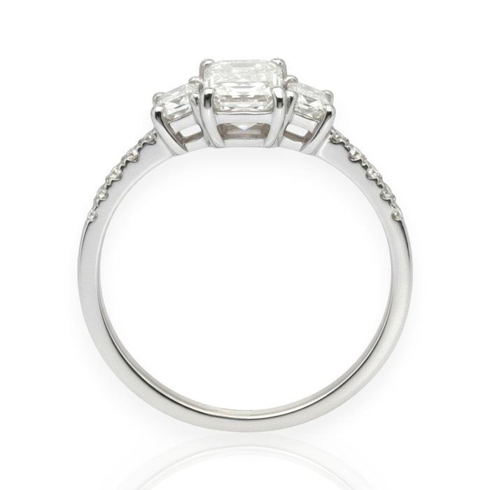 IGI & GIA Certified 1.50ct Diamonds 3-Stone Ring in 18k White Gold