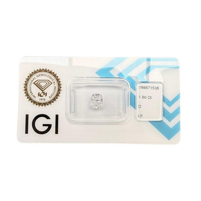 IGI Certified 1.00ct Cushion-Shaped Diamond