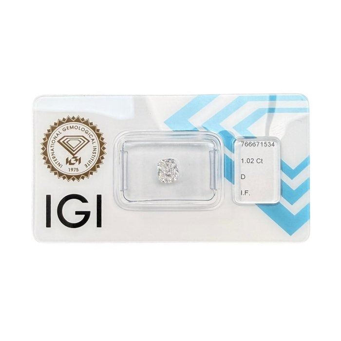 IGI Certified 1.02ct Cushion-Shaped Diamond
