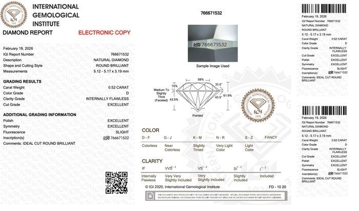 IGI Certified 1.02ct Pair of Round-Shaped Diamonds
