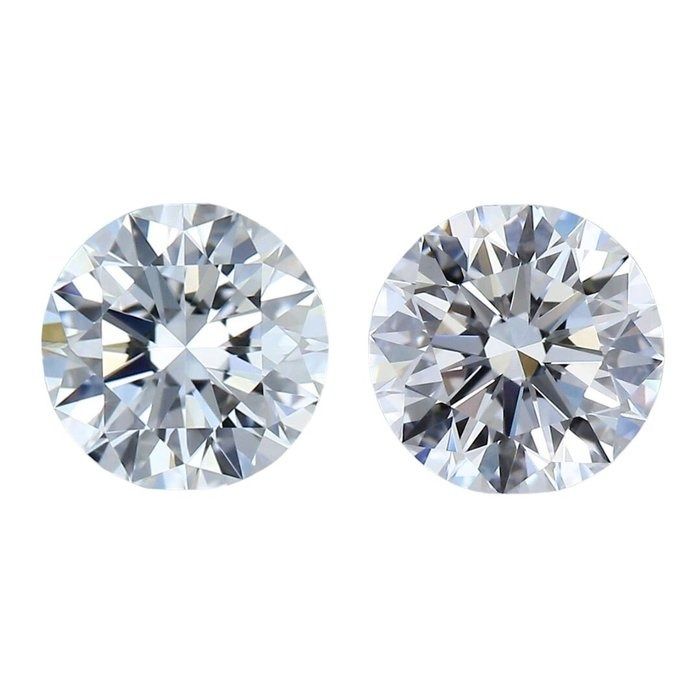 IGI Certified 1.02ct Pair of Round-Shaped Diamonds