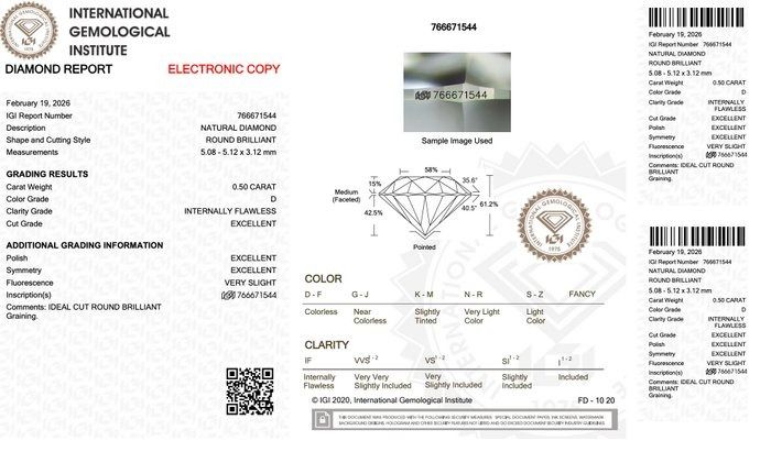 IGI Certified 1.02ct Pair of Round-Shaped Diamonds
